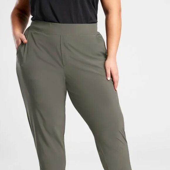 3X (24/26) - ATHLETA - Brooklyn Ankle Pants Olive NEW - Picture 3 of 5